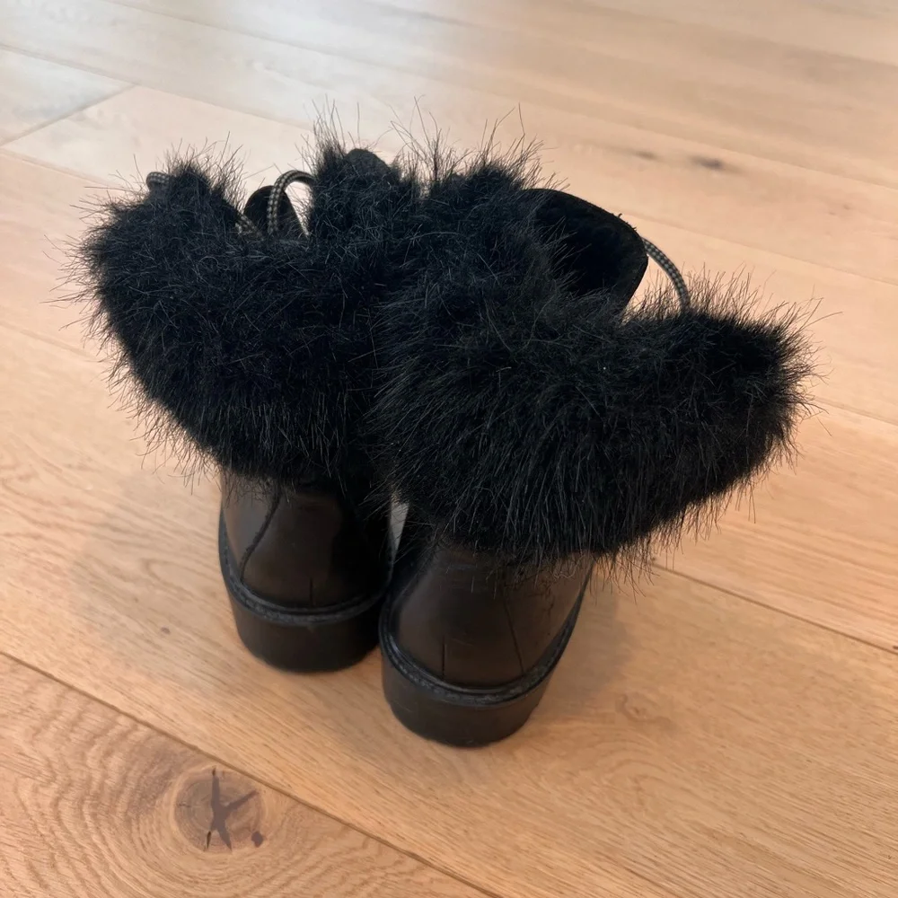 Charles David Raider Faux Fur Combat Boots - Picture 6 of 13